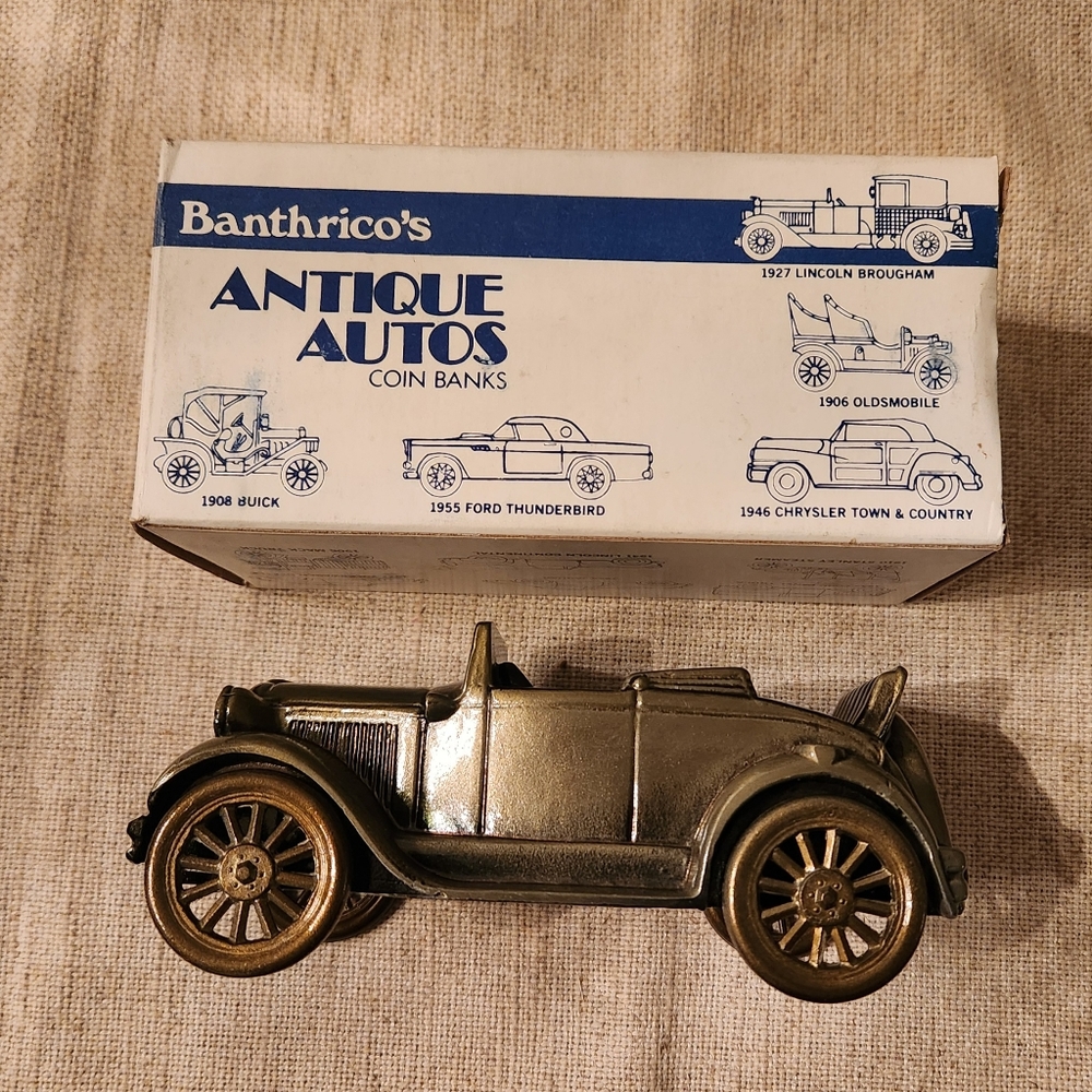 Banthrico 1929 Model A Ford Vintage Metal Coin Bank in Original Box $19